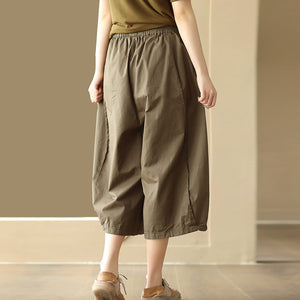 Quần baggy lửng lưng thun ống rộng gân nổi - NU10008