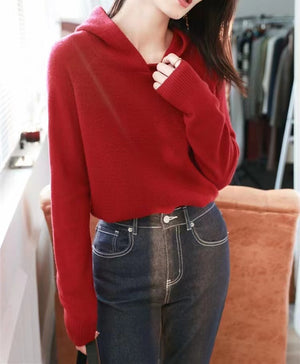 Áo hoodies len dài tay một màu - NU9537
