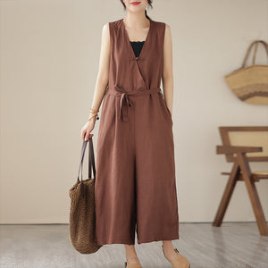 Quần BAGGY yếm một màu eo thắt dây - NU3204