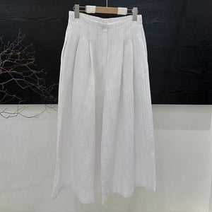 Quần baggy linen lưng thun cạp cao ống rộng - Q103