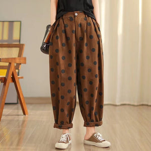Quần baggy lưng thun chấm bi cạp cao - NU9783