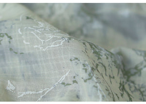 Chân váy linen lưng thun hai lớp in hoa lá - NU10246