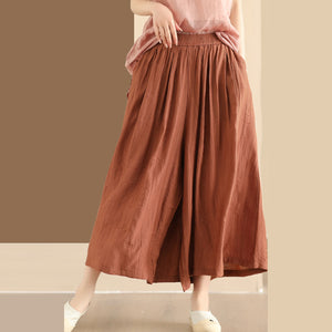 Quần baggy linen lưng thun ống rộng oversize - Q213