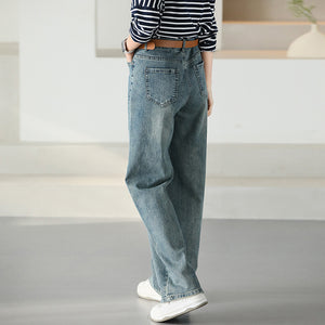 Quần baggy denim ống đứng hai túi vuông - NU9745