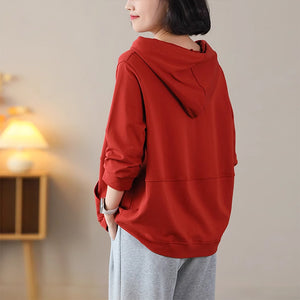 Áo hoodies dài tay một màu túi kiểu - NU9080