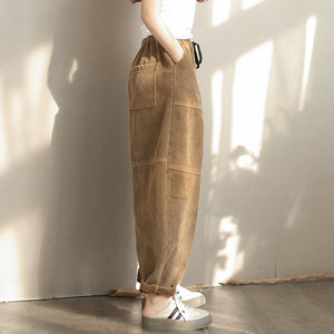 Quần baggy nhung lót lông lưng thun dây rút - Q085