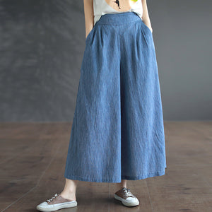 Quần baggy lưng cao ống rộng kiểu gợn sóng - NU8766