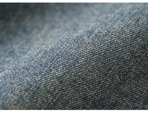 Chân váy denim lưng thun hai túi chéo đính khuy - NU9792