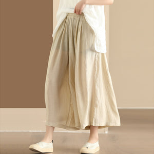 Quần baggy linen lưng thun ống rộng oversize - Q213