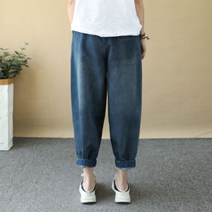 Quần baggy denim lửng thêu những chú thỏ - Q235