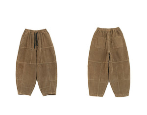 Quần baggy nhung lót lông lưng thun dây rút - Q085