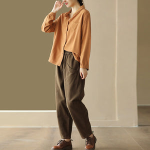Quần baggy lưng thun túi vuông may chéo - NU9681