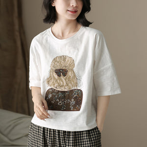 Áo T-shirt ngắn tay cổ tròn in cô gái quay lưng - NU10206