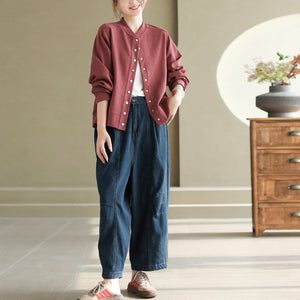 Quần baggy denim lưng thun khuy cài hai túi chéo - Q173