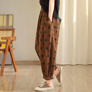 Quần baggy lưng thun chấm bi cạp cao - NU9783