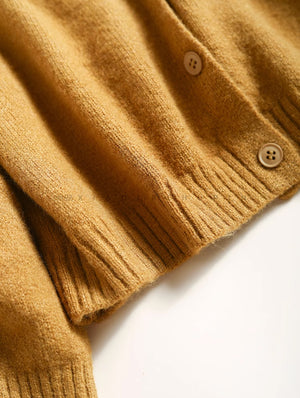 Áo khoác cardigan len dài tay cổ tròn đơn sắc - NU9341