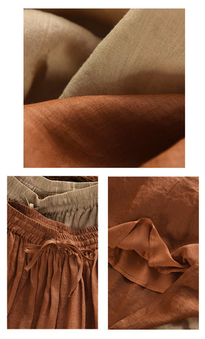 Chân váy xòe linen lưng thun - V133