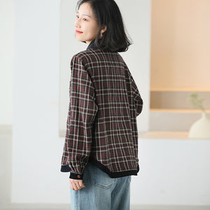 Áo sơ mi linen dài tay cổ pipi bo viền - NU9753