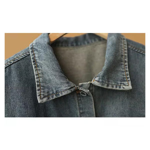 Áo khoác denim dài tay cổ đức hai túi lớn nắp nhỏ - NU9163