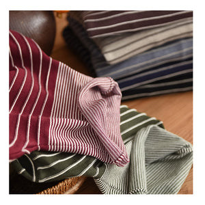 Áo T-shirt dài tay dệt kim cổ lọ kẻ sọc - A576
