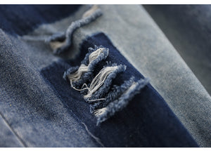 Quần baggy lửng denim lưng thun phai màu ô vuông - NU8752