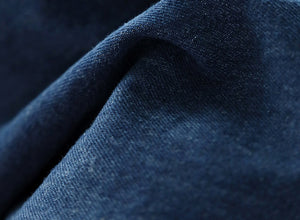 Áo khoác denim retro dài tay cổ tròn một túi vuông - NU9098