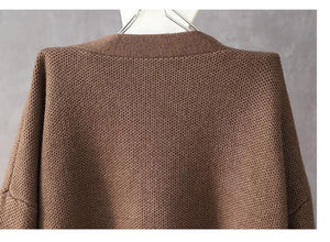 Áo khoác cardigan len đan dài tay cổ V hai túi - NU9194