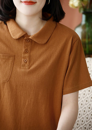 Áo T-shirt ngắn tay cổ pipi một túi nhỏ - NU8747