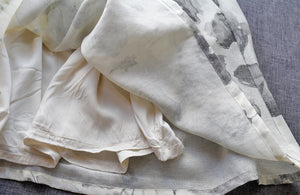 Chân váy linen lưng thun in hoa màu nước - NU9899