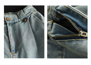 Quần sooc denim lưng thun form rộng một túi sau - NU8851