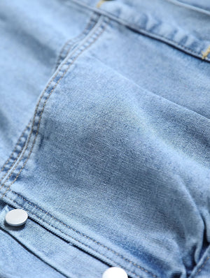 Áo khoác gile denim sát nách cổ đức hai túi - NU9203