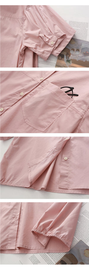 Áo sơ mi Slim Fit ngắn tay cổ đức hai túi - NU10073