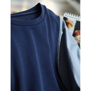 Áo T-shirt dài tay cổ tròn kiểu hai lớp sơ mi - NU9097
