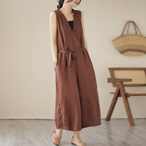 Quần BAGGY yếm một màu eo thắt dây - NU3204