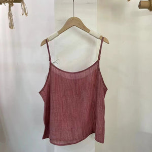 Áo t-shirt linen hai dây sát nách - NU10107
