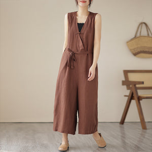 Quần BAGGY yếm một màu eo thắt dây - NU3204