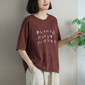 Áo T-shirt Flower ngắn tay cổ tròn - NU10170