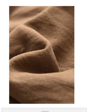 Quần baggy linen lửng lưng thun ống rộng bo gấu - Q005