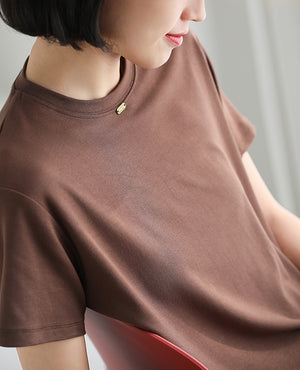 Áo T-shirt ngắn tay cổ tròn một màu - NU00002