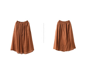 Chân váy xòe linen lưng thun - V133
