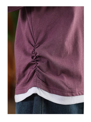 Áo T-shirt dài tay cổ V eo kiểu may bo - A172