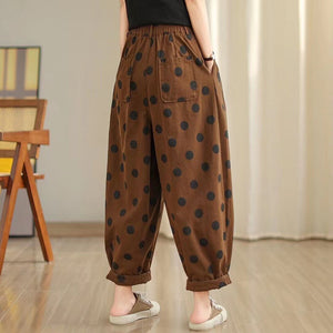 Quần baggy lưng thun chấm bi cạp cao - NU9783