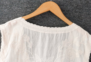 Áo sơ mi gile linen sát nách cổ V - NU10292