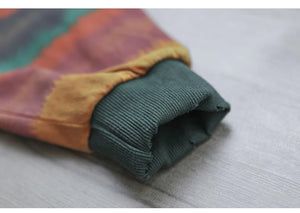 Áo hoodies dài tay kẻ sọc màu vạt kiểu rách - NU9304