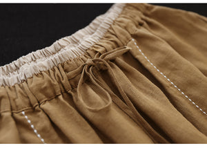 Quần baggy linen lưng thun túi bo tròn - NU9853