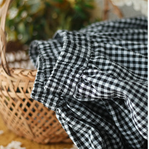 Quần baggy lưng thun kẻ sọc caro ống rộng - NU9855