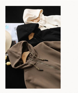 Áo hoodies dài tay khóa kéo hai túi chéo - NU9172