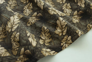 Chân váy linen retro lưng thun in những chiếc lá - NU9250