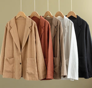 Áo khoác blazer linen dài tay túi vuông hai khuy - NU9206