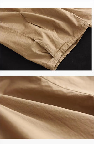 Quần baggy lửng lưng thun ống rộng xếp ly hai túi chéo - NU8977